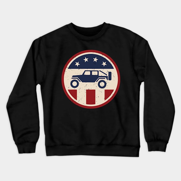 Patriotic Off Road 4wd Logo Crewneck Sweatshirt by hobrath